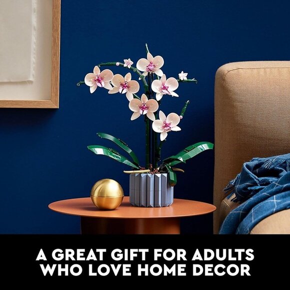 NEW Orchid Artificial Plant, Building Set with Flowers, Home Décor Gift - Picture 6 of 8